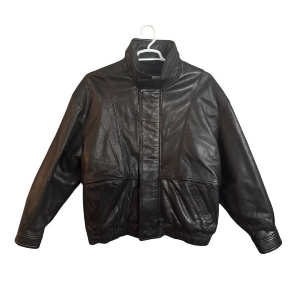 Vintage Ottimo Mens Black Leather Jacket Size L Thinsulate Lined